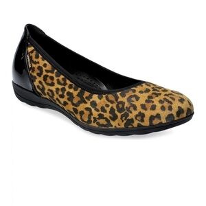 Mephisto Emilie Flat brown leopard print leather‎ ballerina flats Sz 6 new